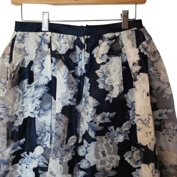 Nanette Lapore Girls Blue Floral Print Layered Satin Maxi Skirt Size XL 16 Years - Picture 10 of 15